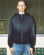 Padded Elbow Zip-Up Hoodie - Washed Black 2