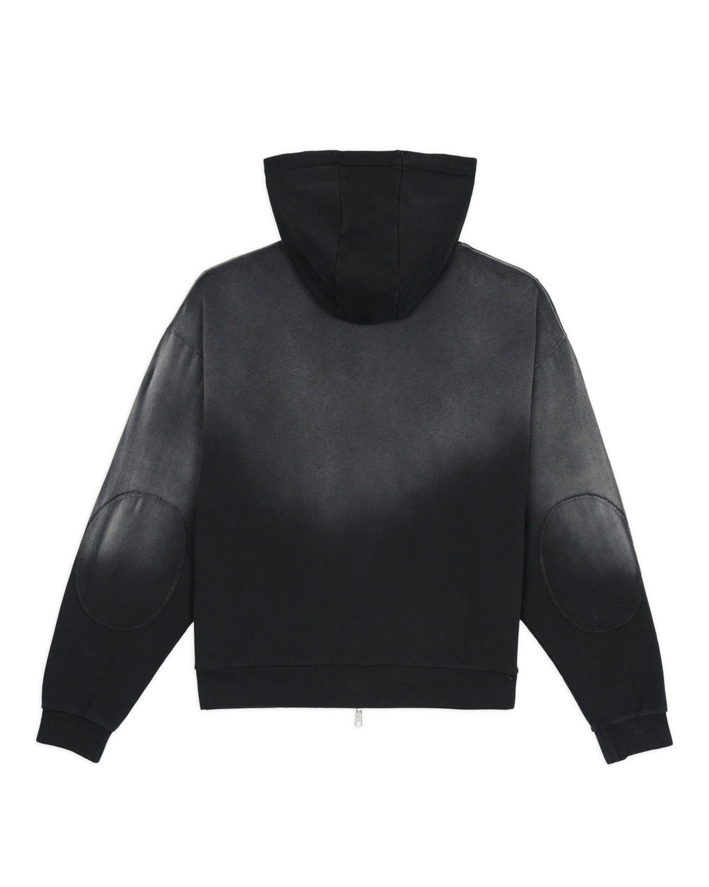Padded Elbow Zip-Up Hoodie - Washed Black 5