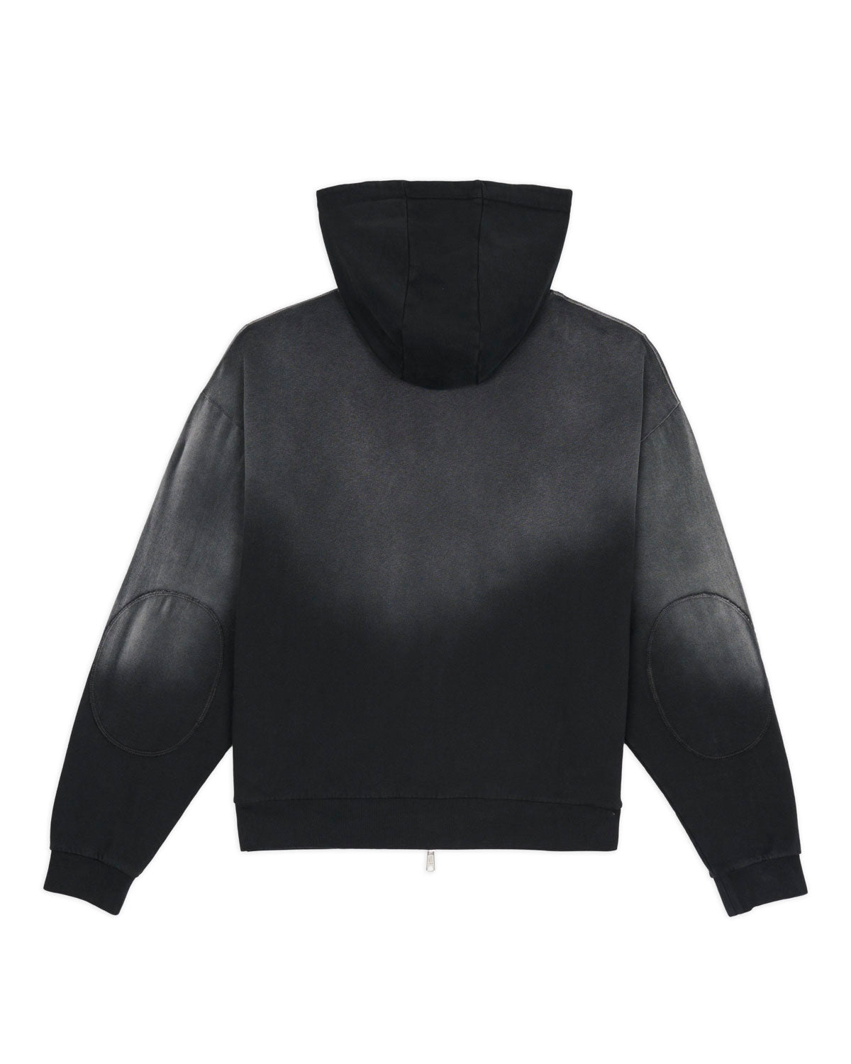 Padded Elbow Zip-Up Hoodie - Washed Black 5