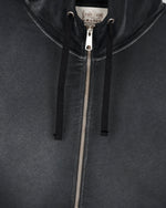 Padded Elbow Zip-Up Hoodie - Washed Black 3