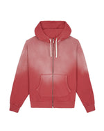 Padded Elbow Zip-Up Hoodie - Brick 1