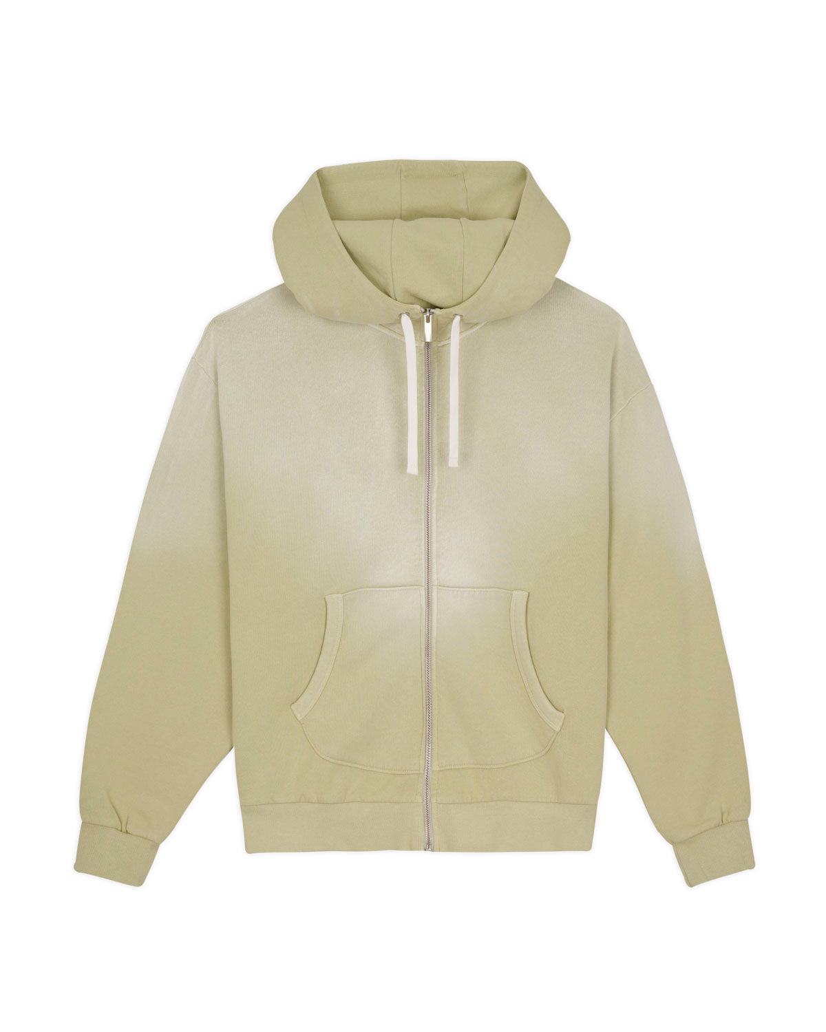 Padded Elbow Zip-Up Hoodie - Sand 1