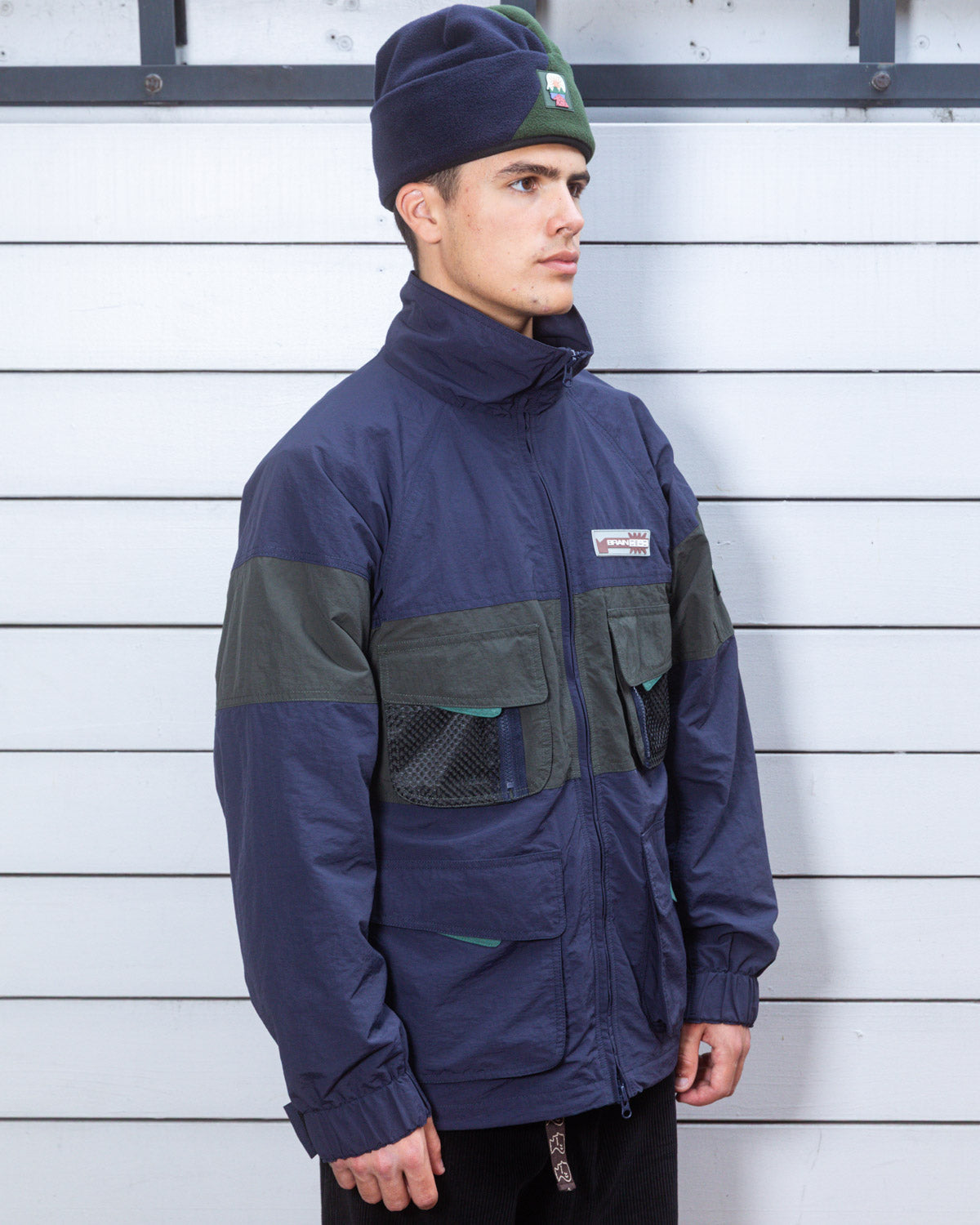 Paneled Snow Jacket - Navy – Brain Dead