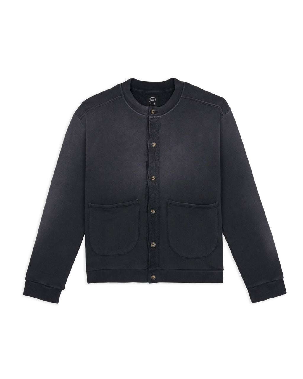 Pigment Dyed French Terry Cardigan - Washed Black