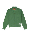 Pigment Dye Long Sleeve Polo Sweater - Green