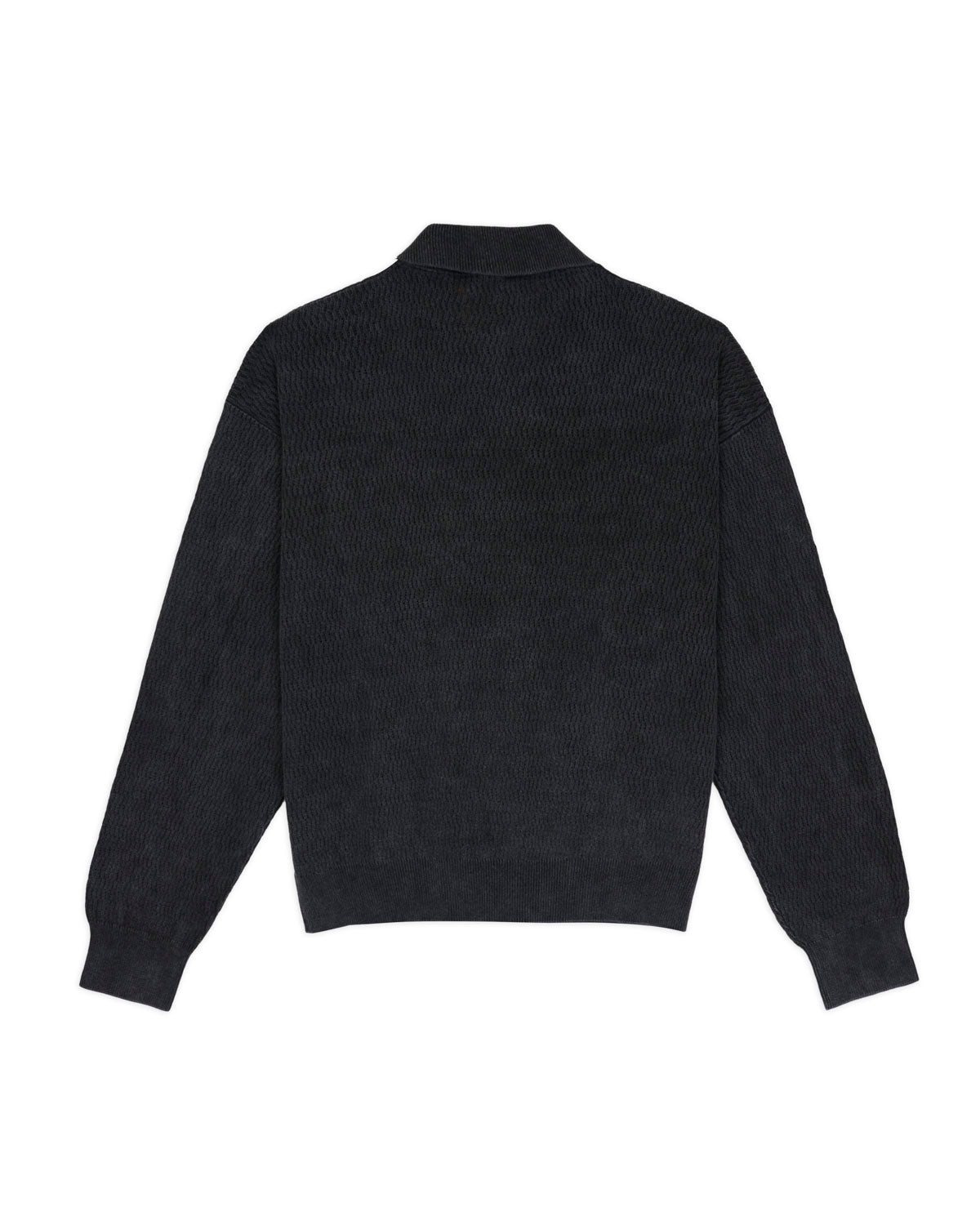 Pigment Dye Long Sleeve Polo Sweater - Ink – Brain Dead
