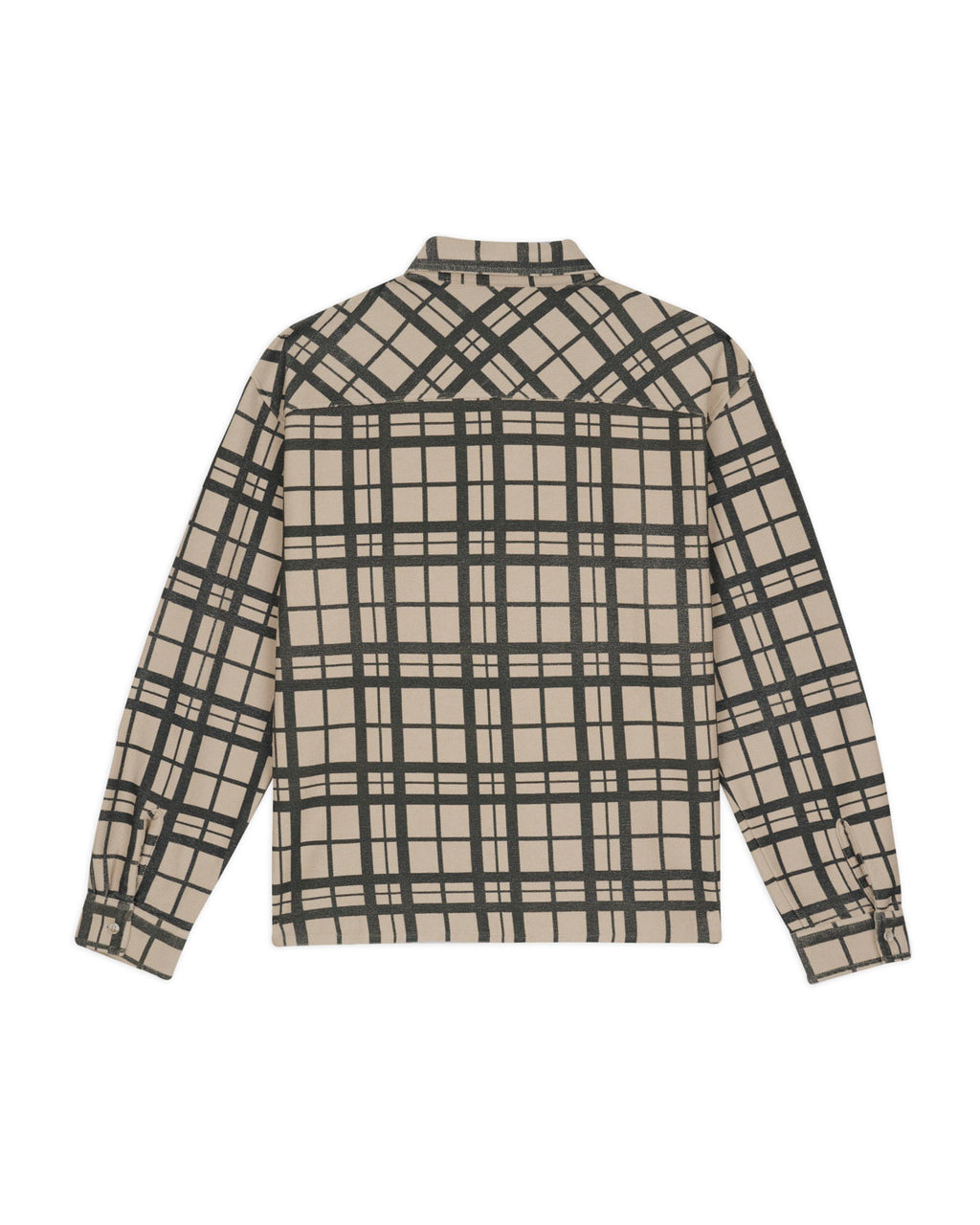 Plaid French Terry Button Up - Sand 5