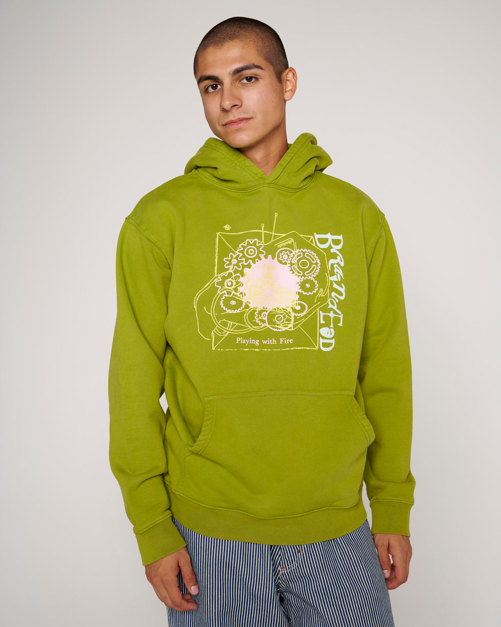 Playing With Fire Hoodie - Olive 4