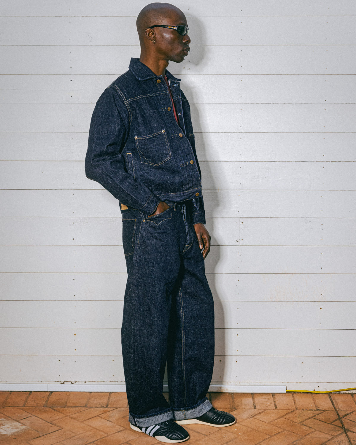 15.5oz Selvedge Denim Trucker Jacket -Rinsed Indigo 7