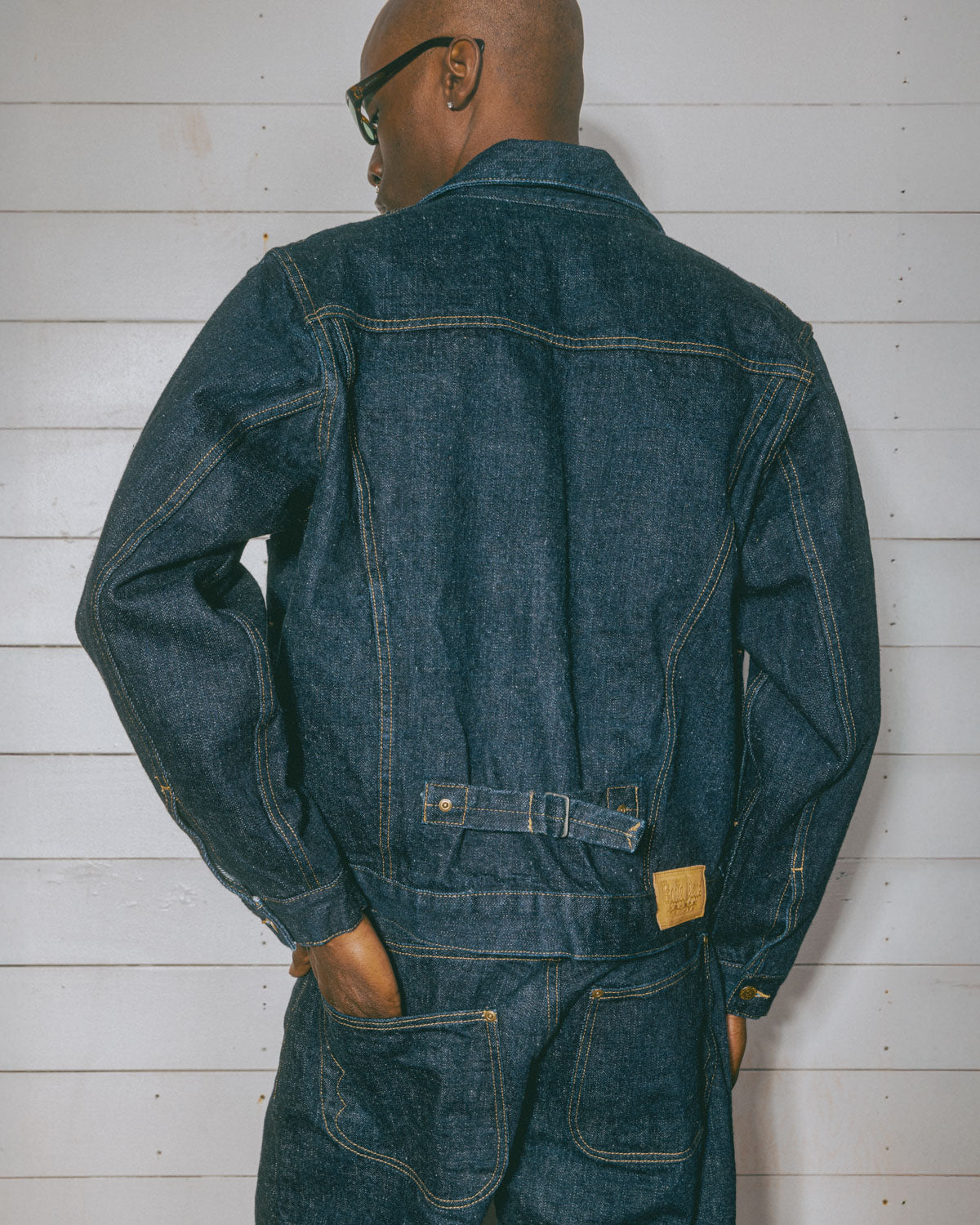 15.5oz Selvedge Denim Trucker Jacket -Rinsed Indigo 6