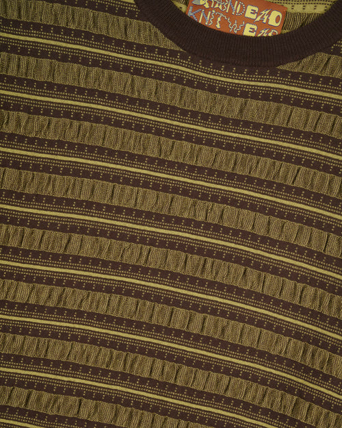 Puckered Stripe Long Sleeve Top - Green 2