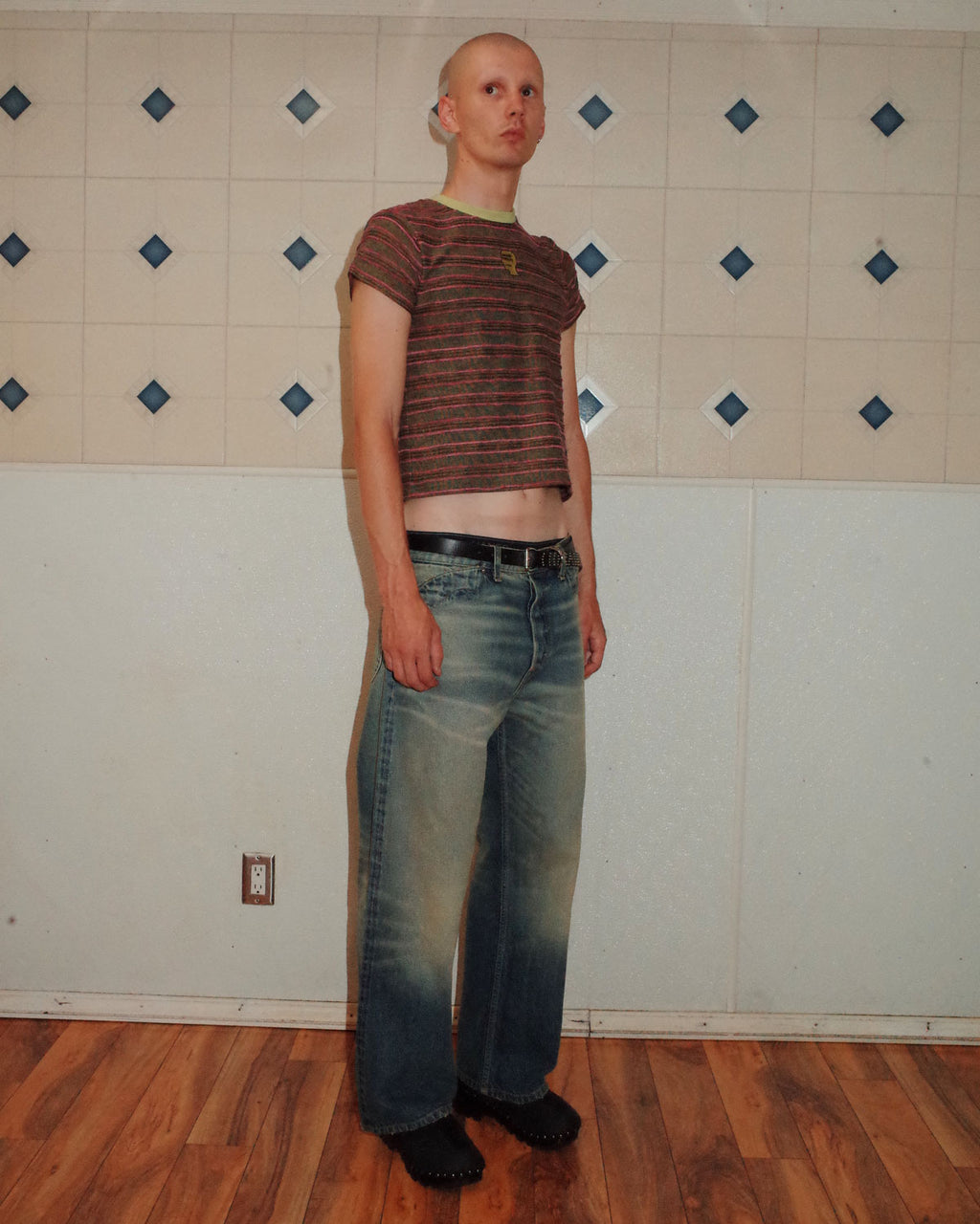 Pudu Stripe Baby T-shirt - Green Multi 6