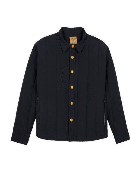 Puffer Button Up Shirt Jacket - Navy – Brain Dead