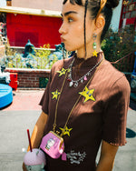 Brain Dead x Coach Xerx Alien Kisslock Neck Pouch - Pink Multi 2