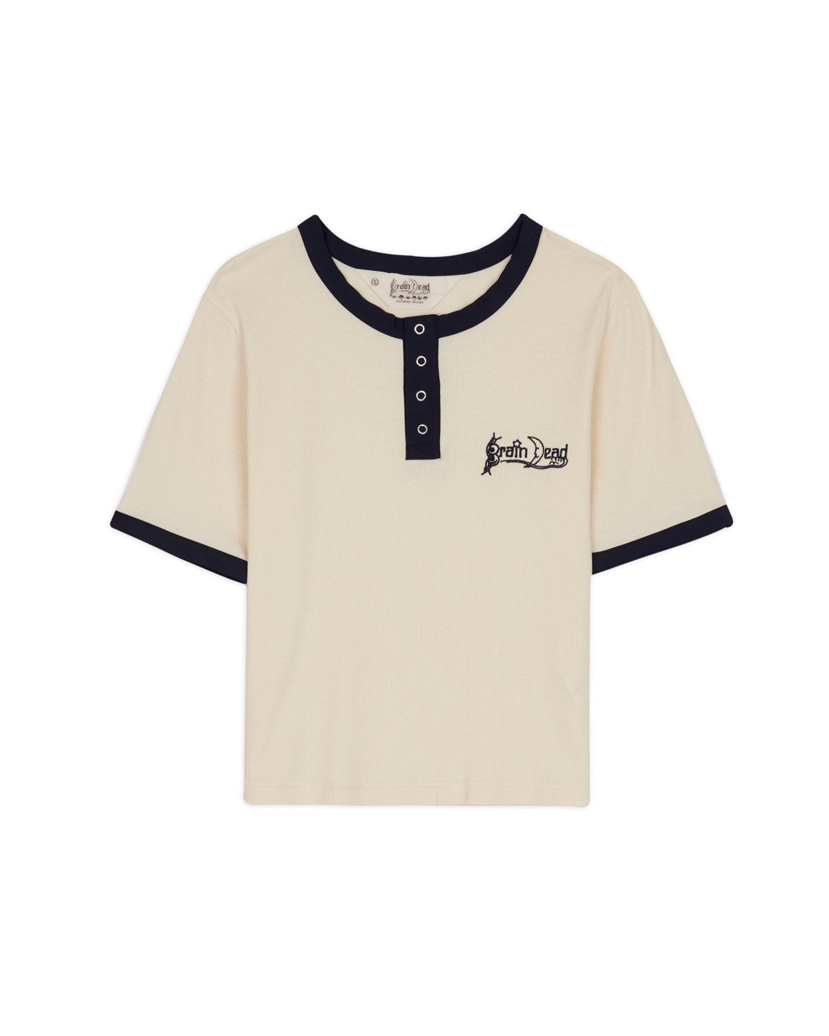Ribbed Henley - Natural – Brain Dead