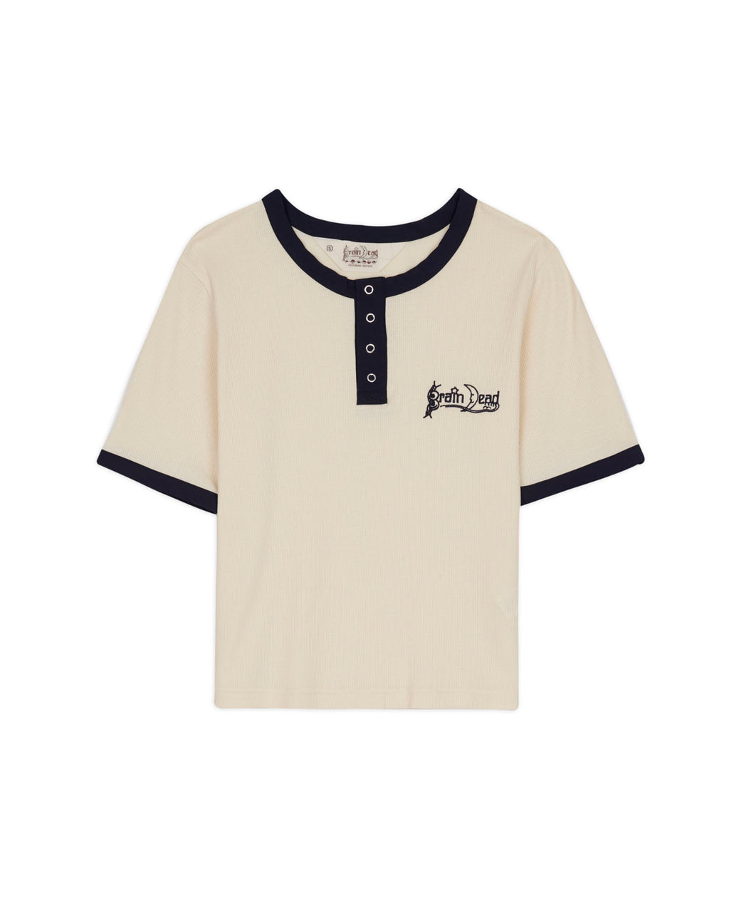 Ribbed Henley - Natural 1