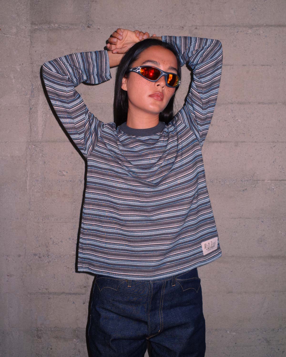 Romy Multi Stripe Long Sleeve T-shirt - Brown – Brain Dead