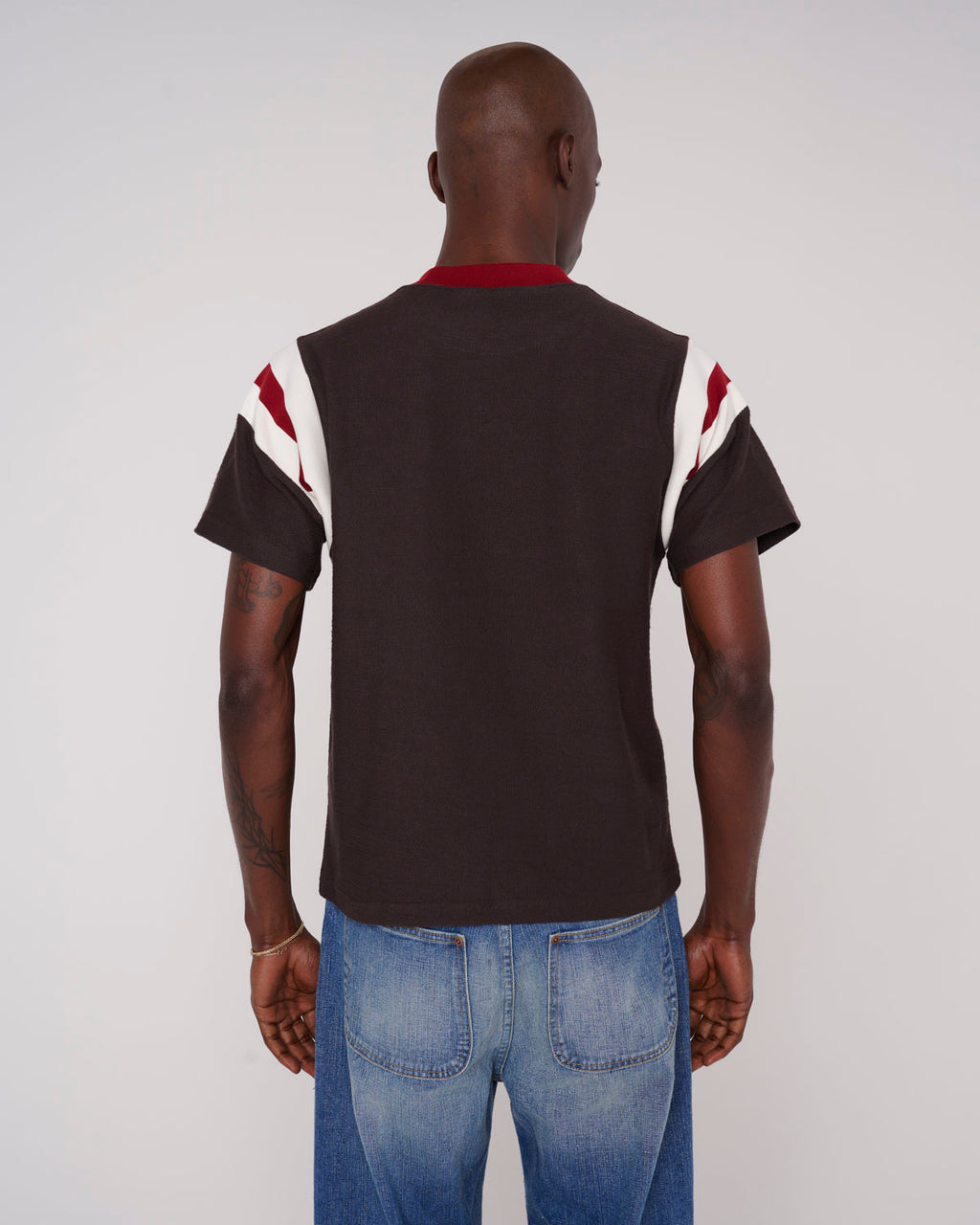 Slubby Football T-shirt - Brown 5