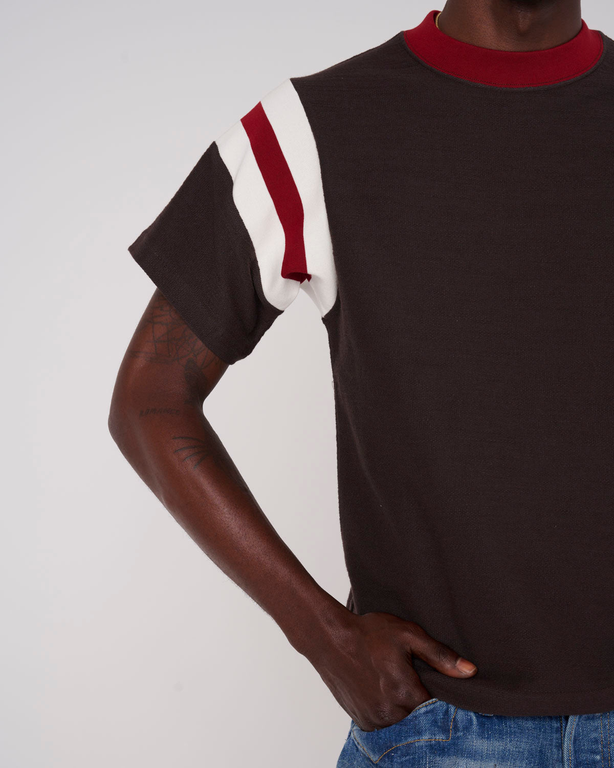 Slubby Football T-shirt - Brown 6