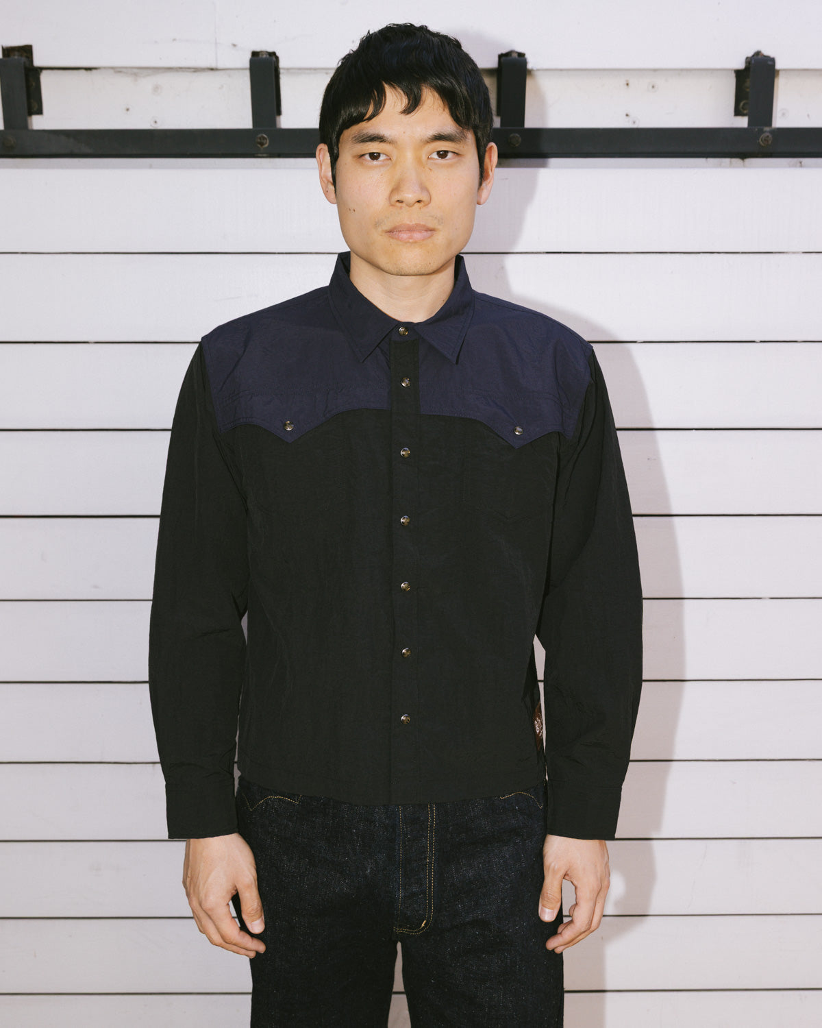 Nylon Western Shirt - Black 2