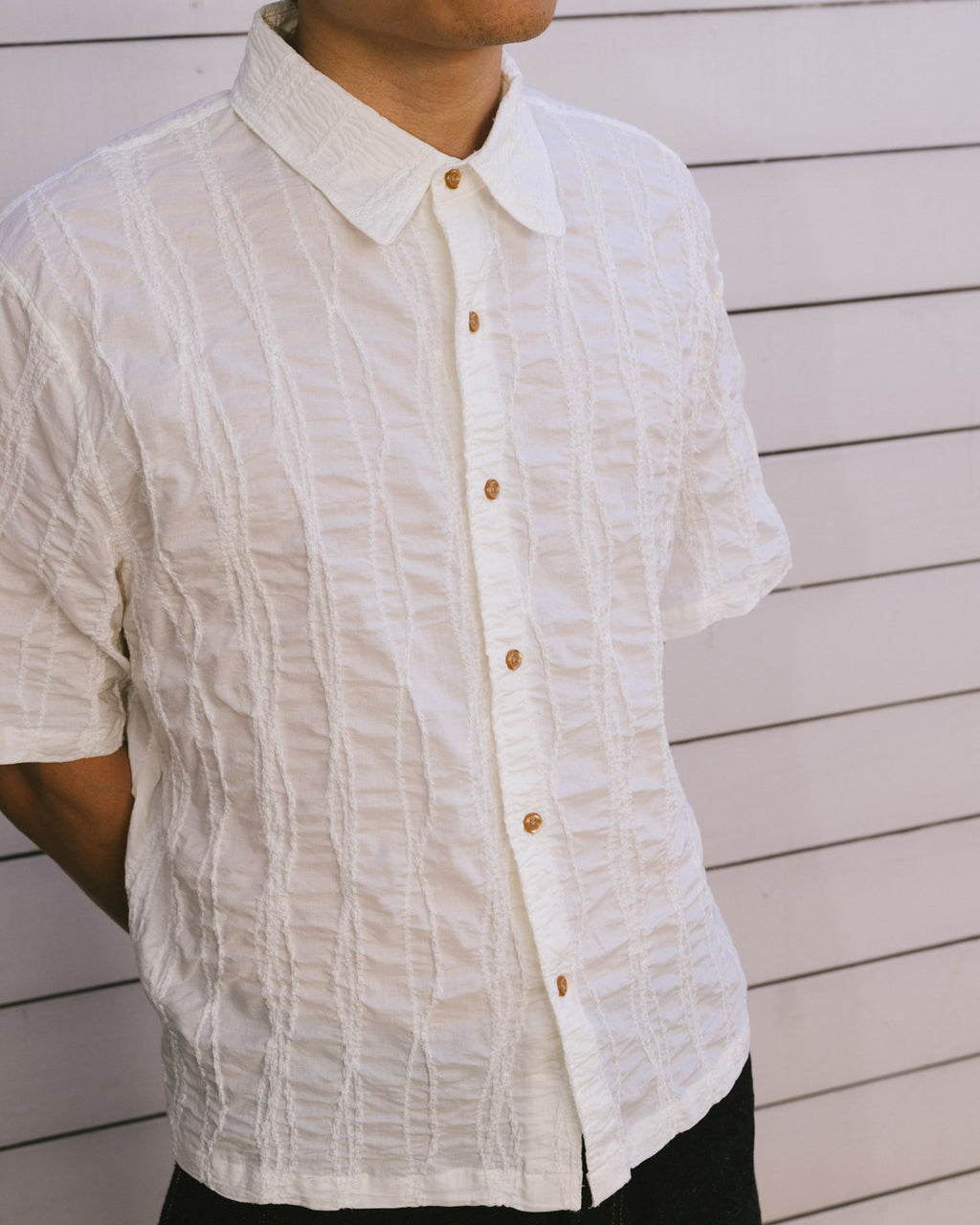 Twisted Piping Shirt - Natural 2