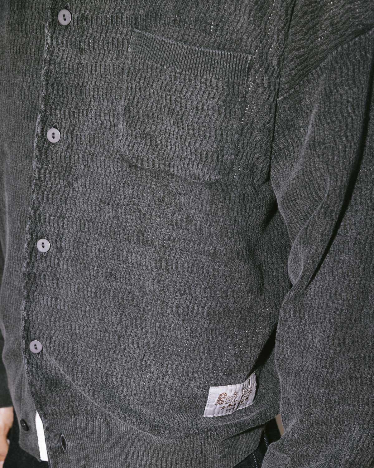 Pigment Dye Long Sleeve Polo Sweater - Ink 4