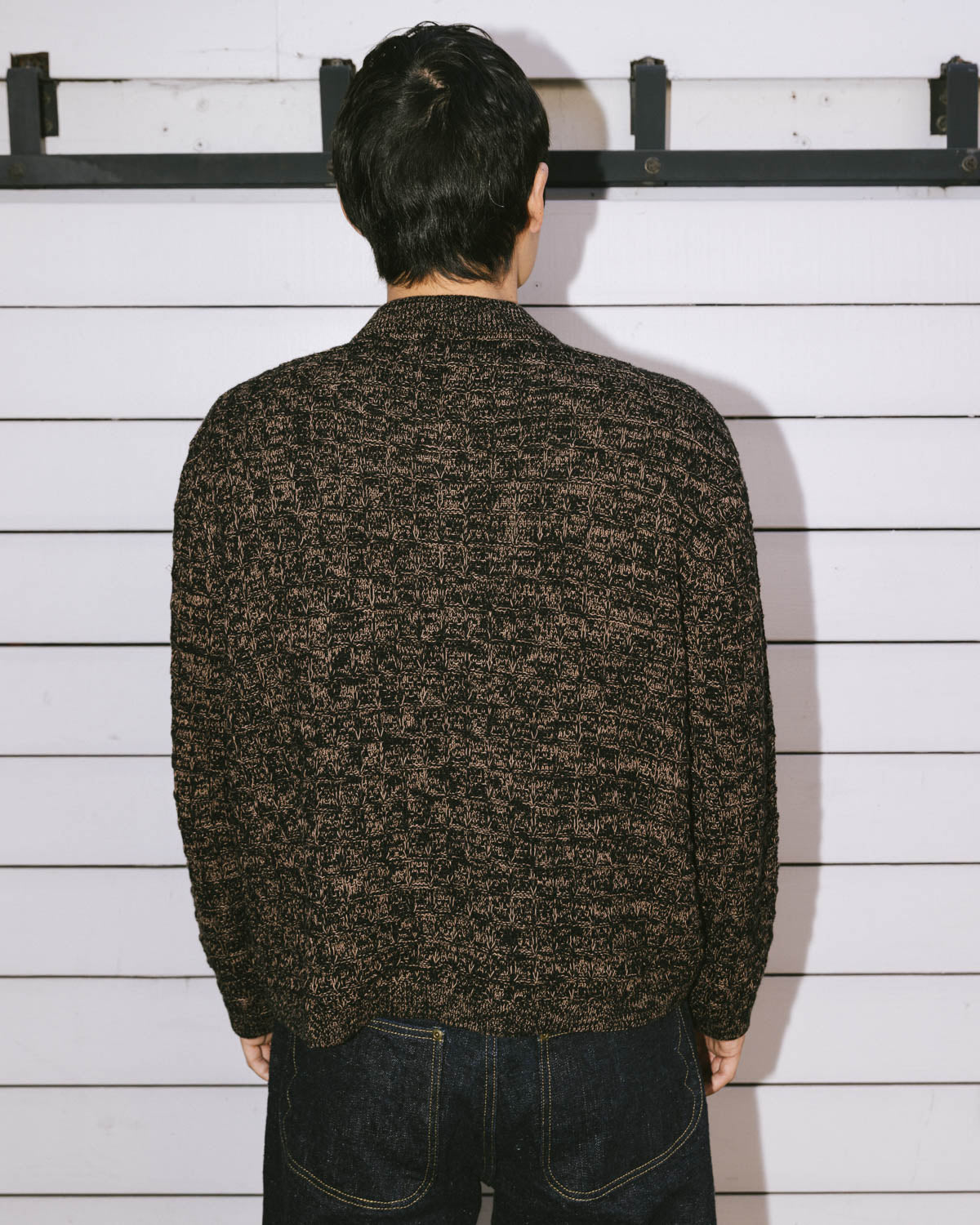 Waffle Pullover Sweater - Charcoal 8