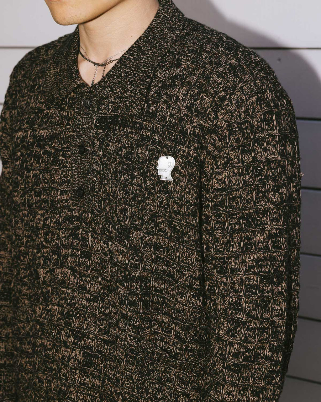 Waffle Pullover Sweater - Charcoal 4