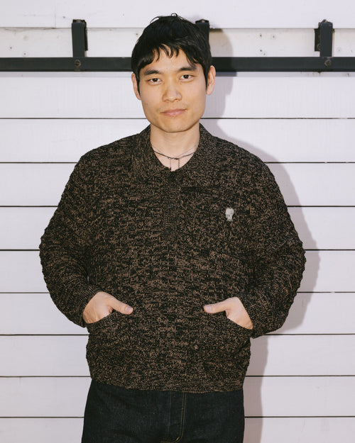 Waffle Pullover Sweater - Charcoal 2