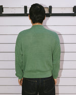 Pigment Dye Long Sleeve Polo Sweater - Green 7