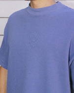 Boxy Thermal Mock Neck T-Shirt - Blue 4