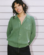 Pigment Dye Long Sleeve Polo Sweater - Green 9