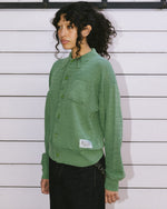 Pigment Dye Long Sleeve Polo Sweater - Green 10