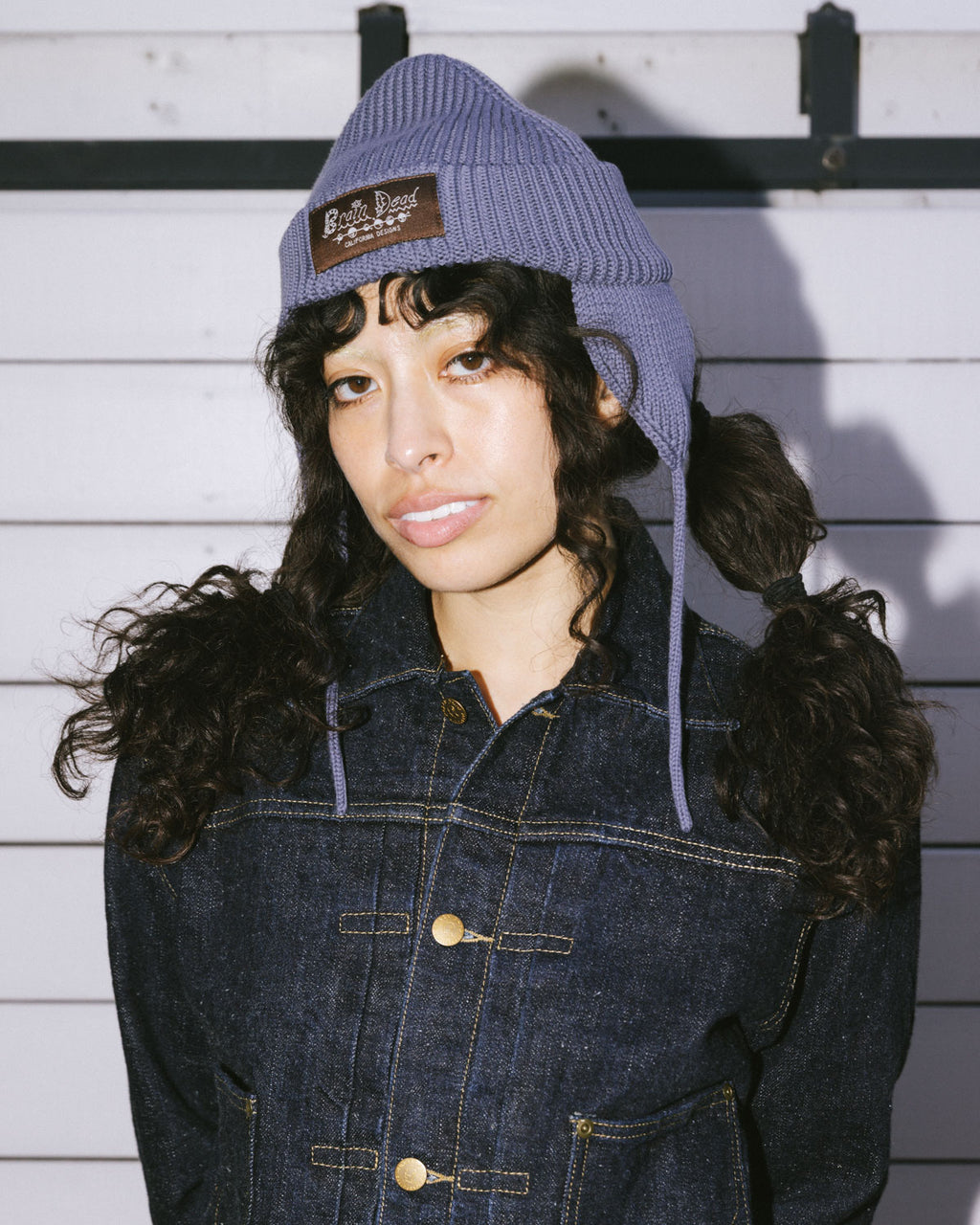 Knitted Ear Flap Beanie - Blue 4