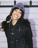 Knitted Ear Flap Beanie - Blue 2