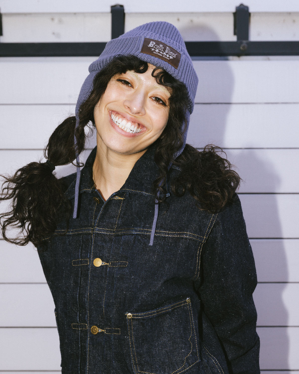 Knitted Ear Flap Beanie - Blue 2