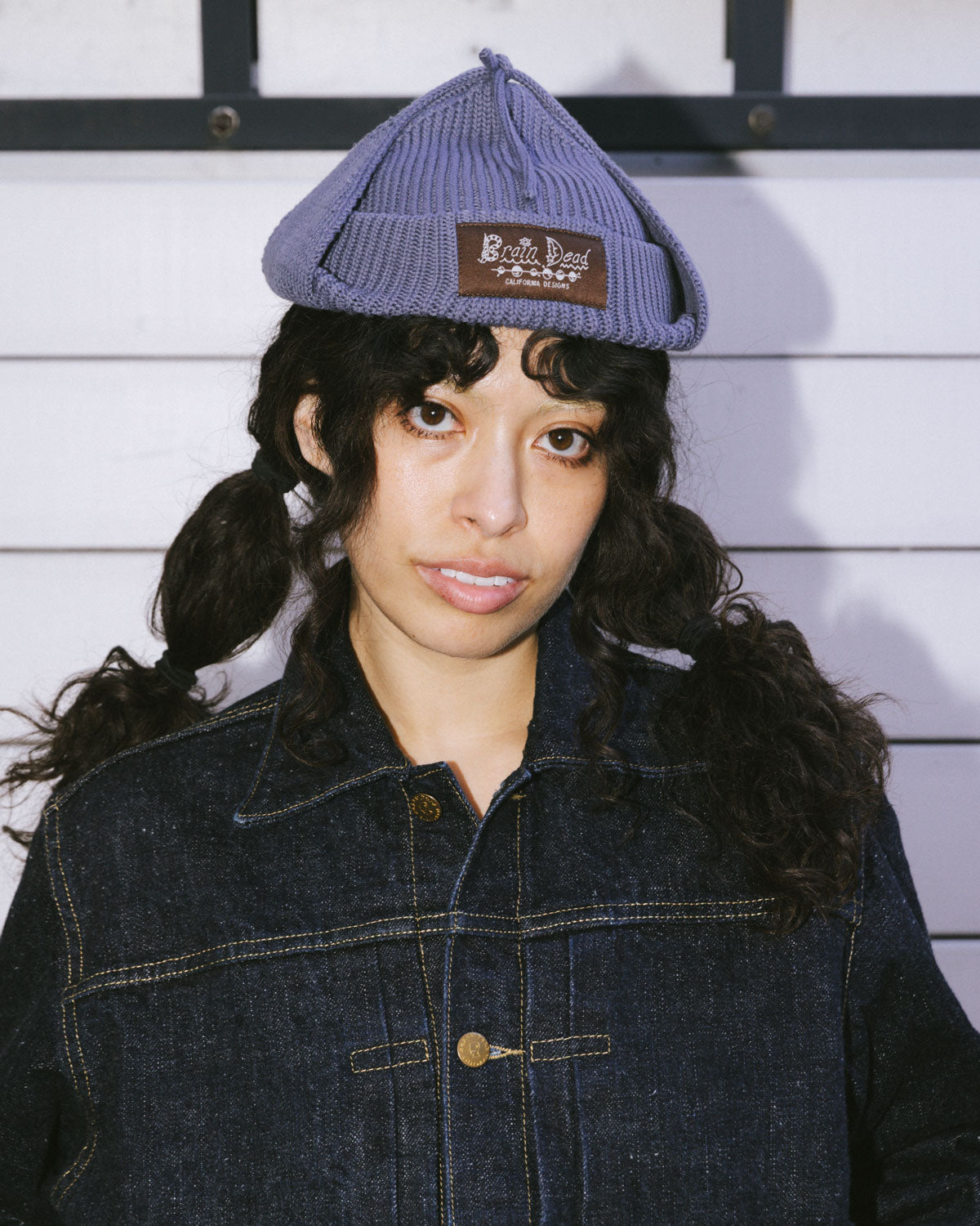 Knitted Ear Flap Beanie - Blue – Brain Dead