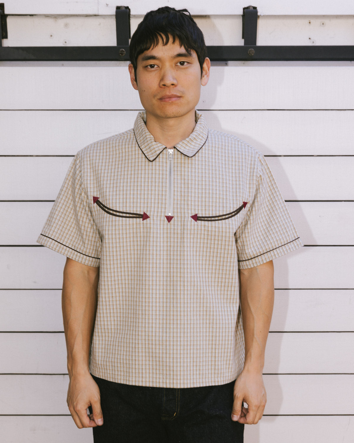 Check Western Shirt - Taupe 2