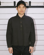 Gingham Round Collar Shirt - Black 2