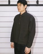 Gingham Round Collar Shirt - Black 6