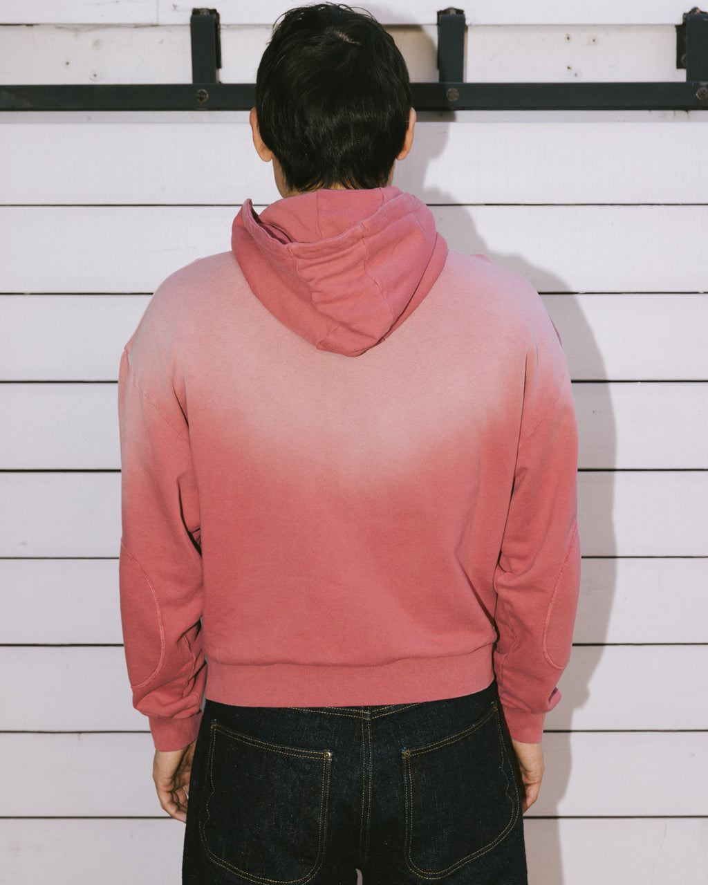 Padded Elbow Zip-Up Hoodie - Brick 6