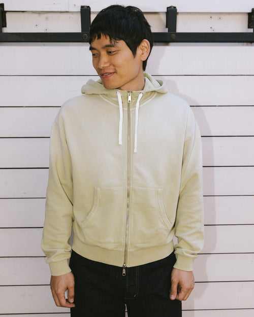 Padded Elbow Zip-Up Hoodie - Sand 2