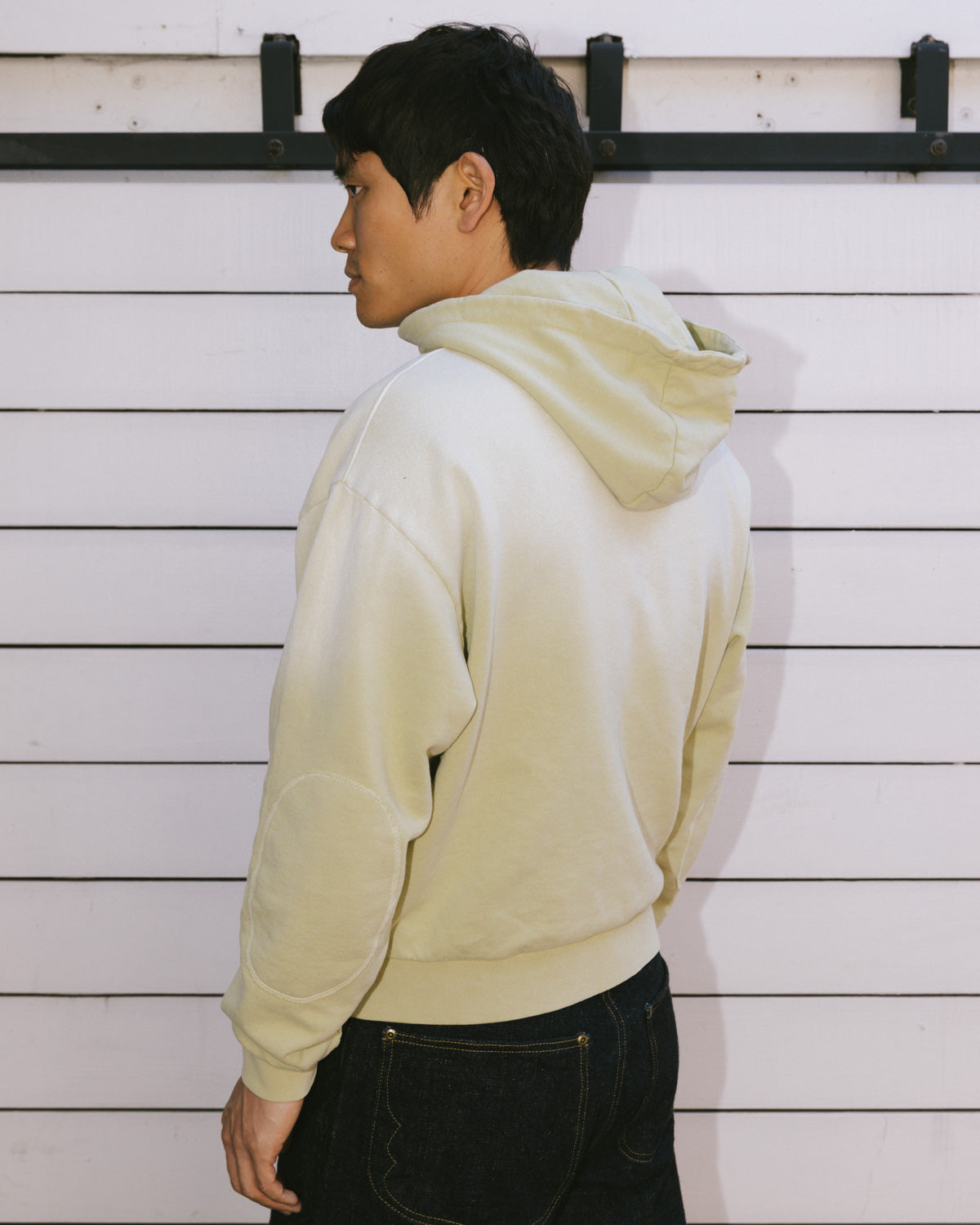 Padded Elbow Zip-Up Hoodie - Sand 6