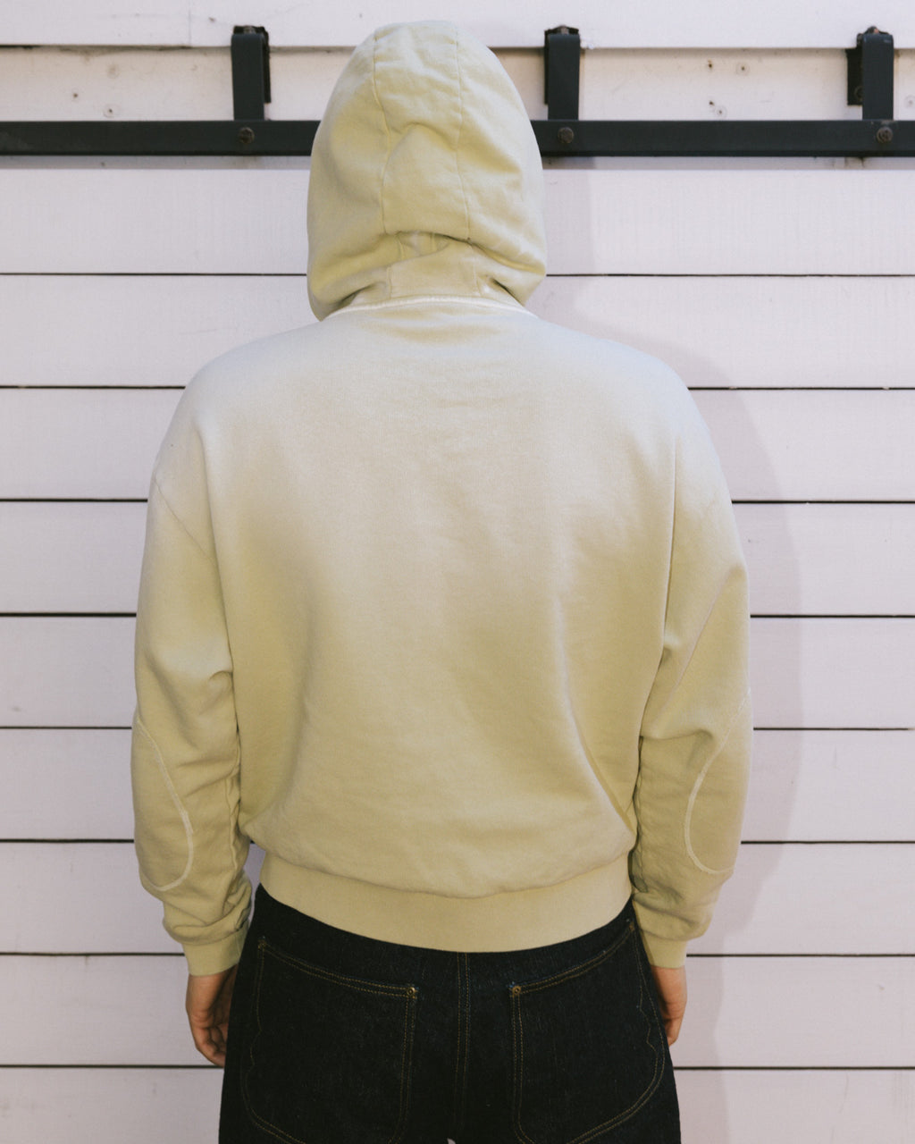 Padded Elbow Zip-Up Hoodie - Sand 7