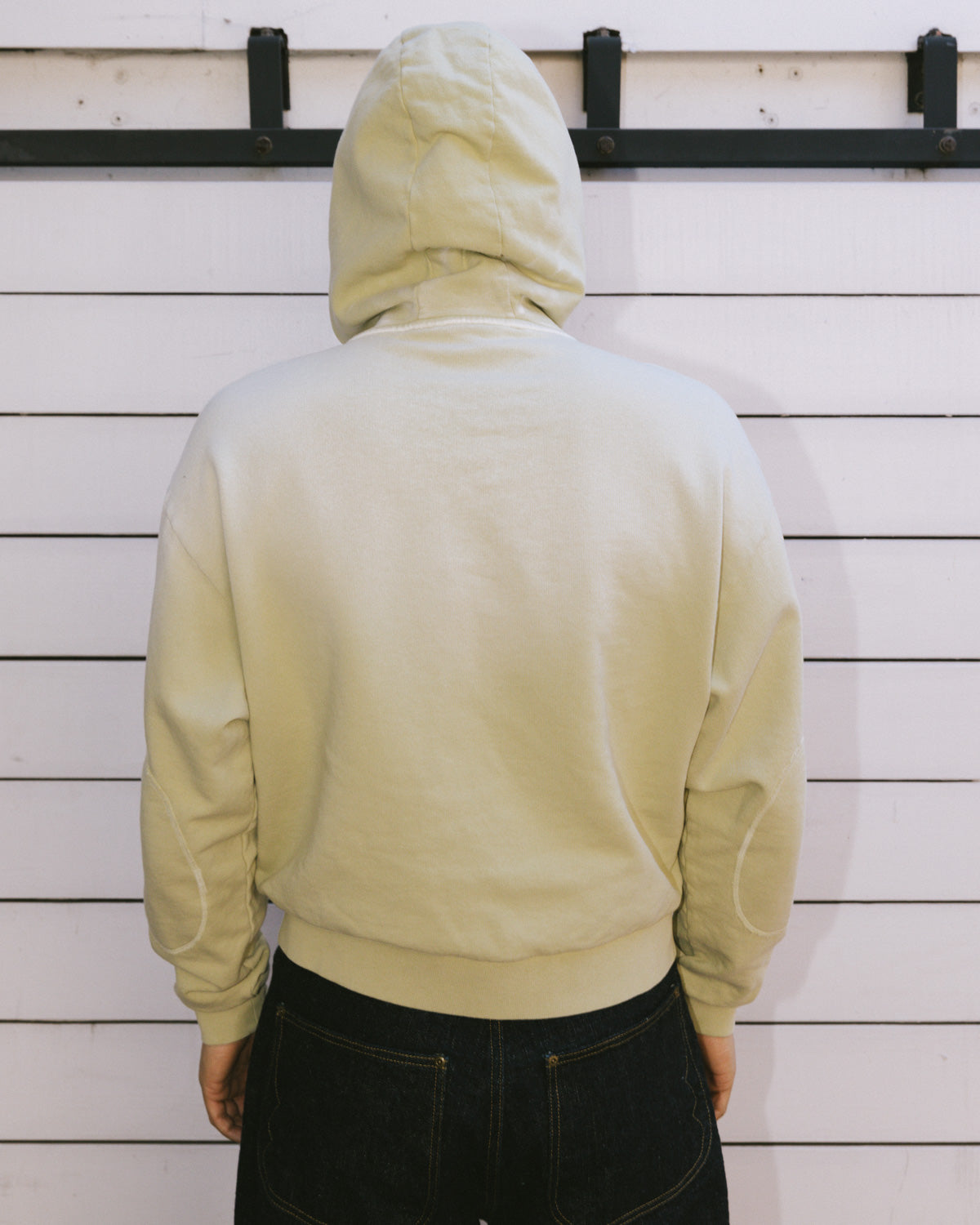 Padded Elbow Zip-Up Hoodie - Sand 7