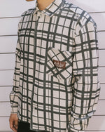 Plaid French Terry Button Up - Sand 4