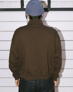 Half Zip Collared Sweatshirt - Brown 6