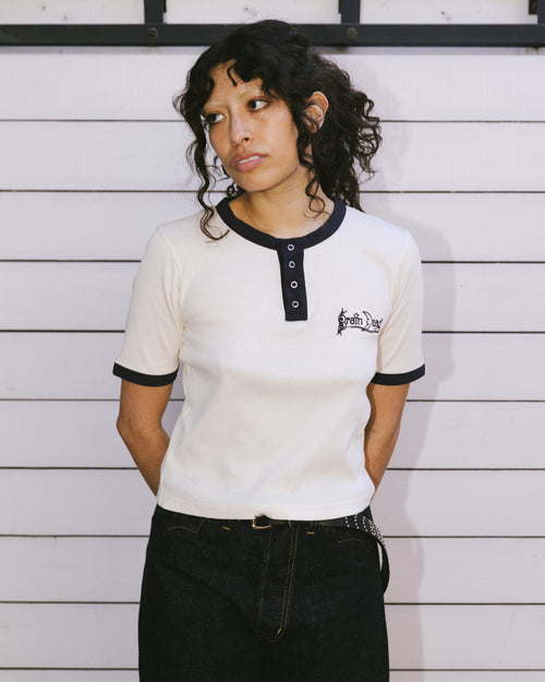 Ribbed Henley - Natural 2