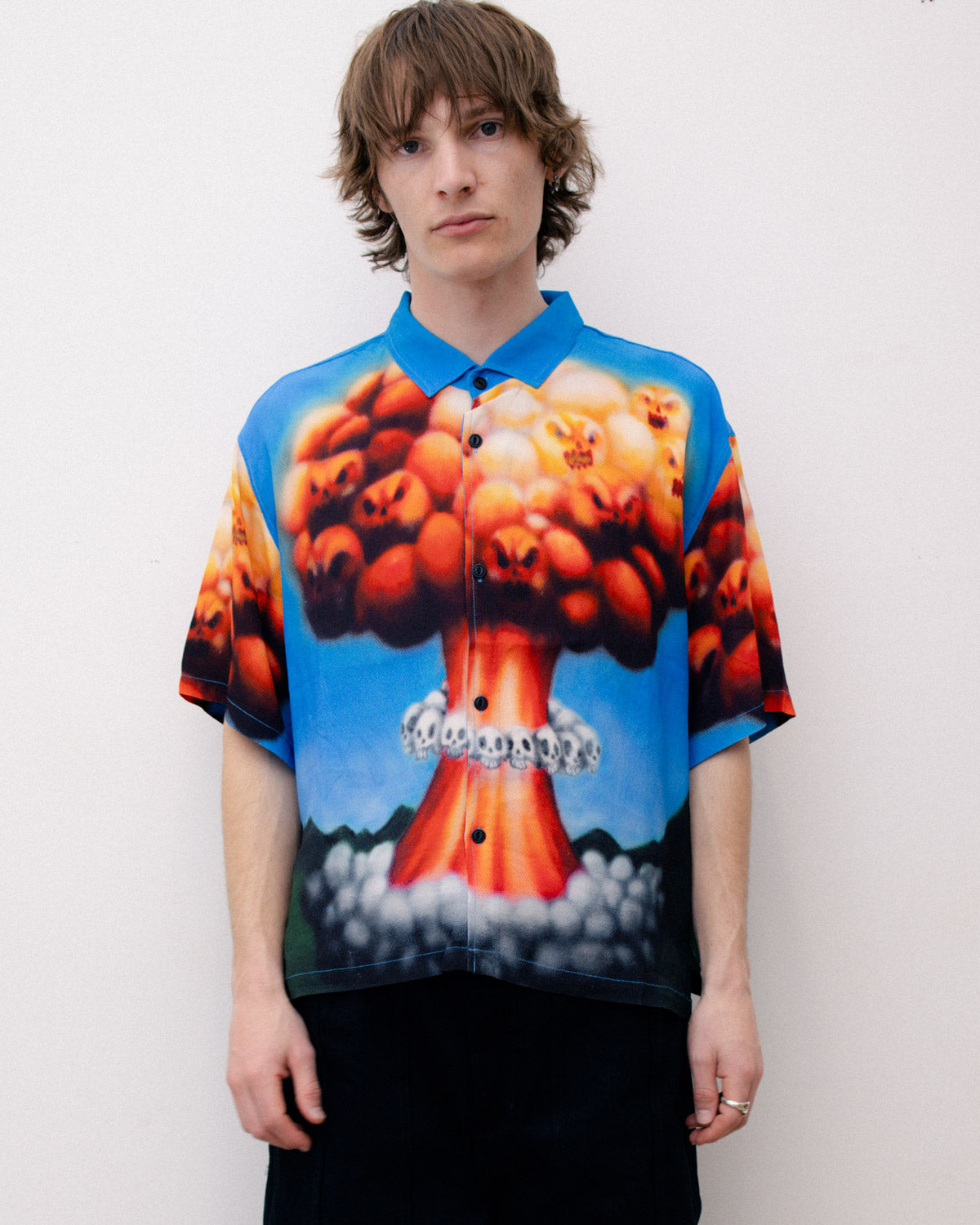Explosion Short Sleeve Button Down Shirt - Blue Multi – Brain Dead