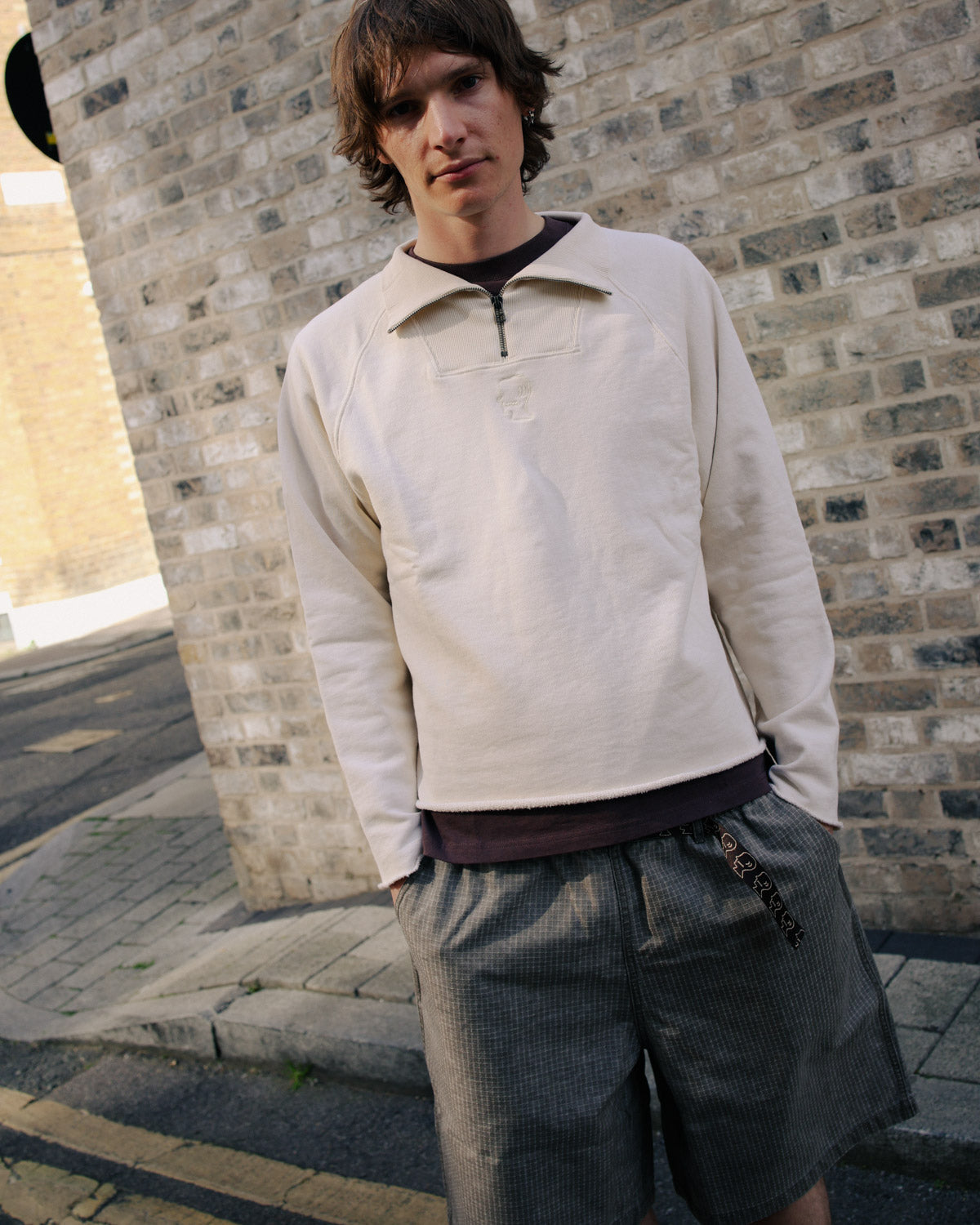 Raglan Mock Neck Pullover - White – Brain Dead
